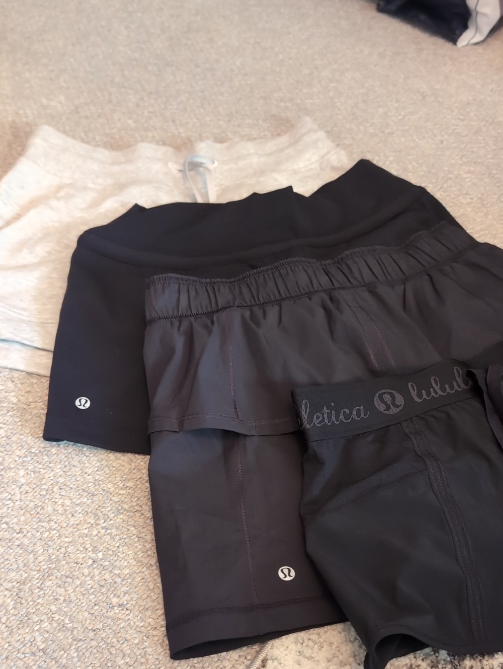 Lululemon Black Athletic Shorts Four Pairs Each $30 - will consider bundle price